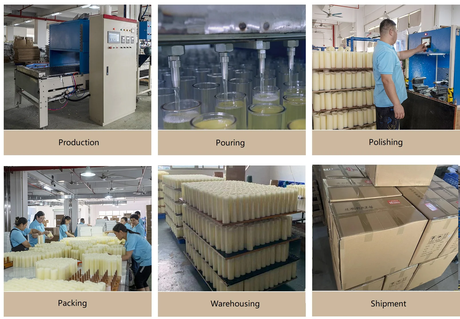 Quality control step in the LED candle production process
