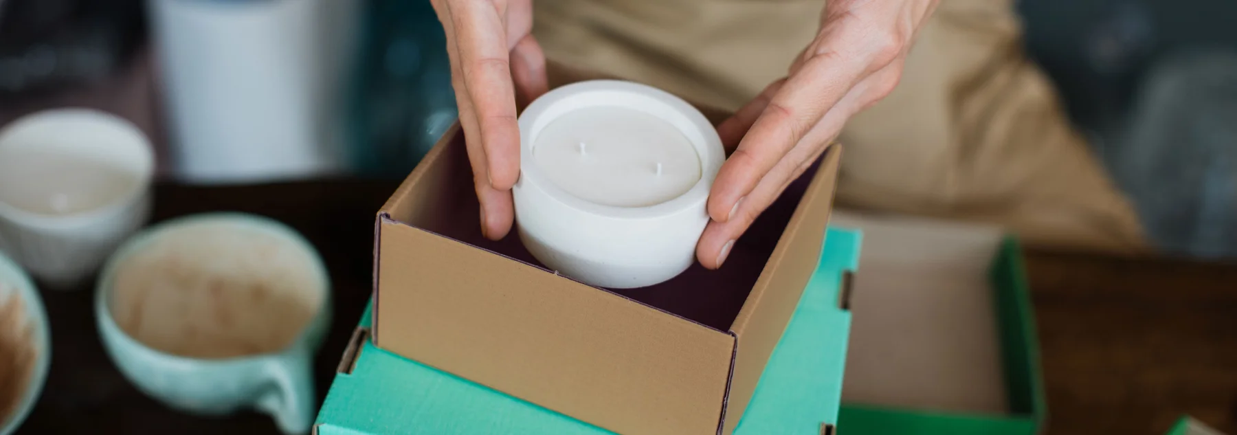 Personalized scented candles poured and finished in our workshop