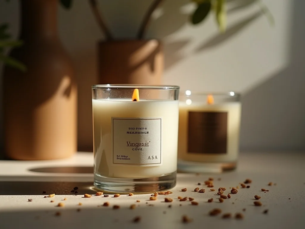 Custom branded candle packaging produced for a private label